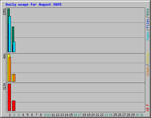 Daily usage for August 2025